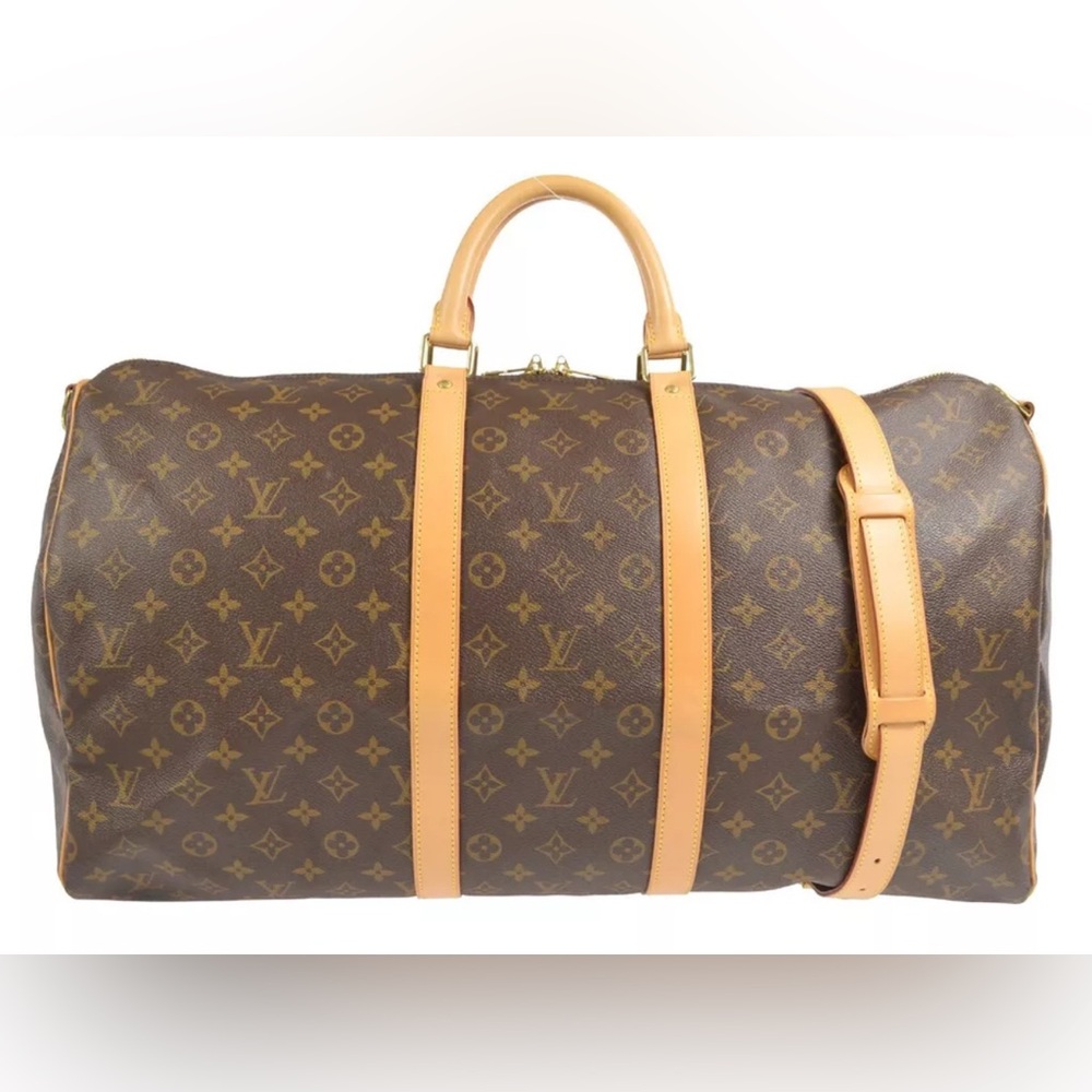Louis Vuitton 
Monogram Keepall Bandouliere 55
comes with: Luggage strap